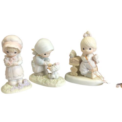 3 Vtg Enesco Precious Moments Sheep Love Workmanship Ceramic Figurines 1982-1991 - $24.74