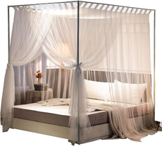 Simple 4 Corners Post Curtain Bed Canopy Bed Frame Canopies Net Bed Cu - $115.82