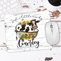 Sunflower Farmhouse Desk Decor, Funny Cow Mouse Pad, Farm Animal Desk Accessorie - £11.15 GBP