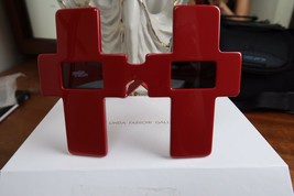 Iconic New Linda Farrow X Jeremy Scott Js Cross Red Sunglasses Rare And Cute! - £934.18 GBP