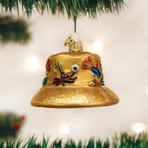 Old World Christmas Gold Fisherman&#39;s Hat Glass Christmas Ornament 32250 - £11.68 GBP