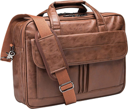 Mens Laptop Bag,17.3 Inch PU Leather Messenger Bag Water Resistant Busin... - £55.39 GBP