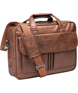 Mens Laptop Bag,17.3 Inch PU Leather Messenger Bag Water Resistant Busin... - £55.78 GBP
