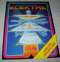 Elektra Pinball Machine Flyer Early Version Original Promo Jan 1982 Vintage - £20.54 GBP