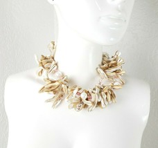 2 Island Chicks Vintage Shell 2 Strand Necklace Mother Pearl Luau Choker - £47.60 GBP