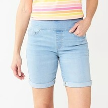 Women&#39;s Size 4 Croft &amp; Barrow® Pull-On Jean Shorts Light Wash - £15.56 GBP