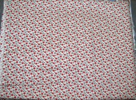 RED &amp; GREEN on PALE Yellow Cotton Quilt Fabric 45&quot; wide x 2 1/4 yards - £7.85 GBP