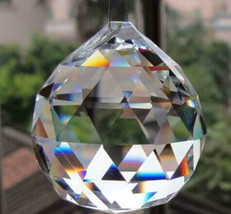 40mm Clear Faceted Glass Sphere Prism (1)  - £3.15 GBP