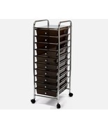 Seville Classics 10-Drawer Rolling Organizer Cart Black 12.8 inW x15.35 ... - $1,173.48 MXN