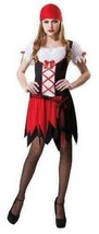Womens Pirate Pretty Black Red Dress &amp; Bandana 2 Pc Halloween Costume-si... - £15.79 GBP