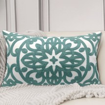 Decorative Throw Pillow Cover (12&quot; X 20&quot;) With Embroidered Lumbar Design, A - $41.98