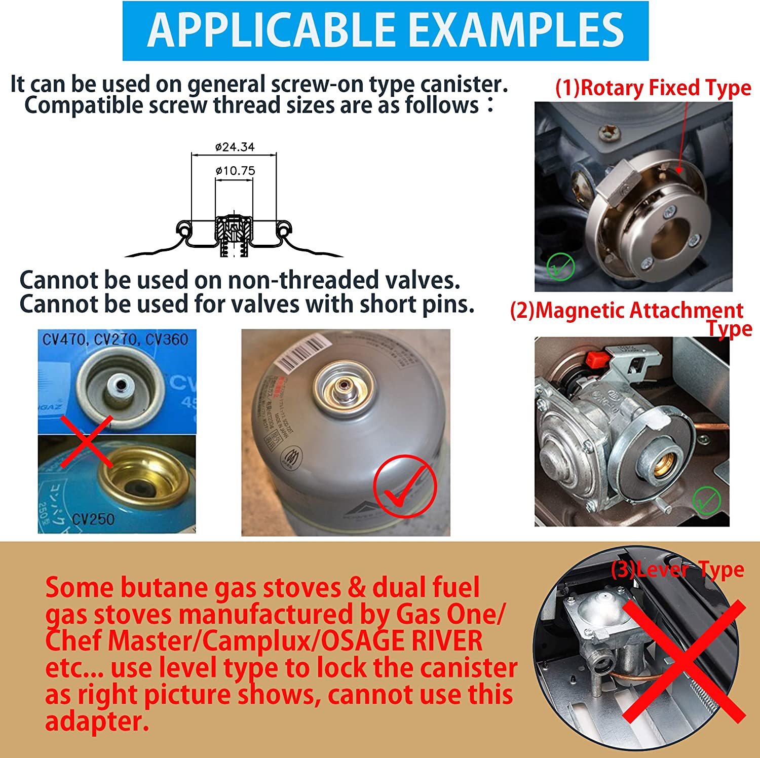 camping moon Camping Butane Gas Stove Adapter with Extend  Hose(19.69/50cm), Input: EN417 Lindal Valve Canister, Output: Butane Gas  Stove Z13M/Z16 