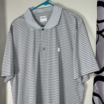 Izod Golf gray, striped short sleeve polo shirt, size XXL - £9.29 GBP