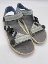 RYKA Women&#39;s Blue Beige Slip On Ankle Strap Walking Hiking Sandals Size ... - $9.50