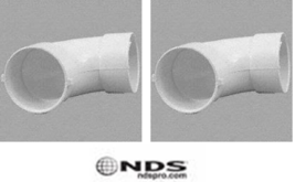 Sewer Pipe Elbow 90° 3&quot; Hub D X 3&#39;&#39; Hub D, Schd-35, PVC, White, NDS 31P0... - $17.81