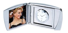 Stainless Steel Folding Quartz Analog Clock with Frame - £63.26 GBP