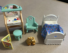 1999 Rare Htf Fisher Price Loving Family Jumping On The Bed Boing Complete Set - £17.87 GBP