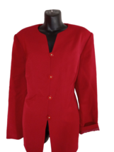 Le Suit Major Women&#39;s Workwear Office Blazer Red Padden Business Jackets Buttom - £25.88 GBP