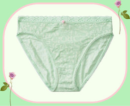 M L XL XXL Green Burnout Lace LOGO Victorias Secret High Leg Waist Brief Panty - £10.38 GBP