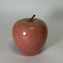 Vintage Red Marble Apple Polished Stone Fruit Decorative Paperweight - $11.71
