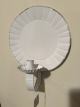 Large Round candle Sconce in Rustic White Tin image 2
