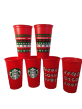 Cups Christmas Holiday 6 Starbucks 2020 Reusable Plastic 16oz Tumbler Cup - £12.63 GBP