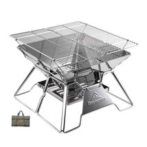 Portable Wood Burning Charcoal Grill 14-inch with Carrying Bag - $164.88