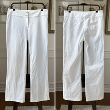 Vintage Y2K St John Collection White Low Rise Trousers Pants Gold Brande... - $61.20