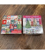 Re-marks Christmas Puzzle Holiday Books 1000 Piece &amp; Ceaco Merry &amp; Brigh... - $19.99