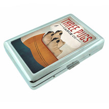 Vintage Poster D31 Silver Cigarette Case Money Holder Three Pugs Canoe Co. - £13.36 GBP