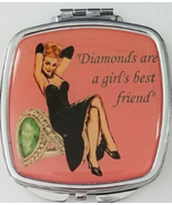 &quot;Diamonds are a gilr&#39;s best friend&quot; Compact, double sided mirror - $68.53 CAD
