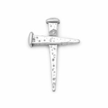 Oxidized Religious Cross Nails Slide 925 Sterling Silver Pendant Charm 23x33mm - £66.29 GBP