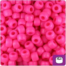 BeadTin Magenta Matte 9mm Barrel Pony Beads (500pcs) - $3.09
