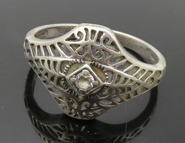 AVON 925 Sterling Silver - Vintage Topaz Cutout Design Band Ring Sz 10 - RG14455 - £29.81 GBP