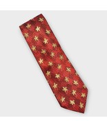 ERMENEGILDO ZEGNA dark red silk floral tie with gold flowers - $49.00