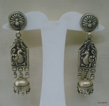 Vintage earrings sterling silver earrings handmade tribal Peacock jumki earrings - £104.48 GBP