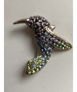 Vintage Jewelry Signed MONET Hummingbird BROOCH PIN Rhinestone - £17.30 GBP
