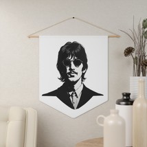 Ringo Starr Portrait Pennant - The Beatles Drummer - Black and White Photo - Wal - £21.16 GBP