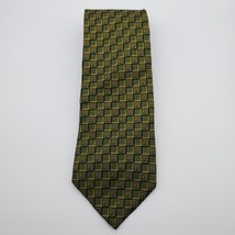 Brooks Brothers Makers Necktie Tie Olive Year 2000 Y2K Millennium Print 58&quot;x3.6&quot; - £7.56 GBP