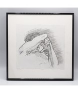 Drawing on Paper Artist Signed Framed Known Artist 14x14 - £91.51 GBP