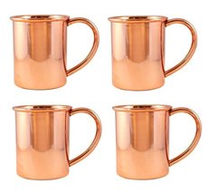 4 PCs Ayurveda Health Benefit Drink ware Pure Copper Moscow Mule Mug Ser... - £45.10 GBP