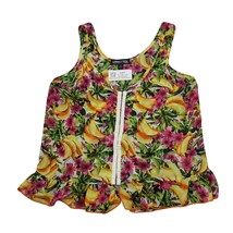 Living Doll Shirt Womens XL Multicolor Floral Sleeveless Scoop Neck Ruffled Hem - £14.06 GBP