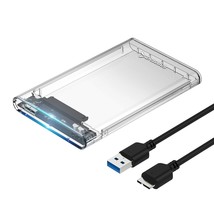 SABRENT 2.5 Inch SATA to USB 3.0 Tool Free Clear External Hard Drive Enclosure [ - £18.21 GBP