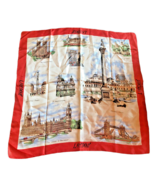 London England Scarf Vintage Head Wrap Silky Westminster Abbey St Pauls ... - $317.22 MXN