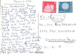 Postmarked 1970 Postcard Zurich, Switzerland to Arizona, USA - £3.12 GBP