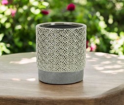 6&quot; Gray Geometric Ceramic Indoor Outdoor Round Pot Planter - $90.57 CAD