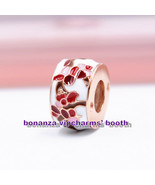 2019 Spring Release Rose Gold Peach Blossom Flower Spacer Charm With CZ ... - $23.59 CAD