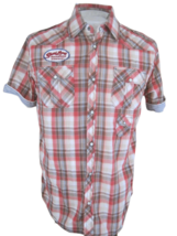 SCOTCH CO LAUNDRY Teen boy shirt plaid western short sleeve 21 p2p L pearl snap  - £14.23 GBP