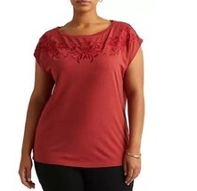 Lauren Ralph Lauren Women&#39;s Floral Embroidered Cotton T-Shirt Size LG New w/Tags - £23.86 GBP