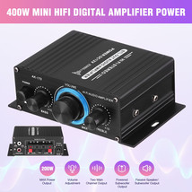 400W 12V 2 Channel Powerful Stereo Audio Power Amplifier Hifi Bass Amp Car Home - £15.68 GBP